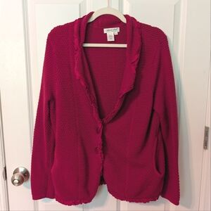 Coldwater Creek Red Textured Cardigan. Size XL. GUC.